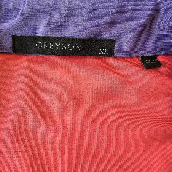 Greyson Men's Size XL Diamond Print Polo Shirt Golf Shirt Performance Short Slev - Picture 2 of 9